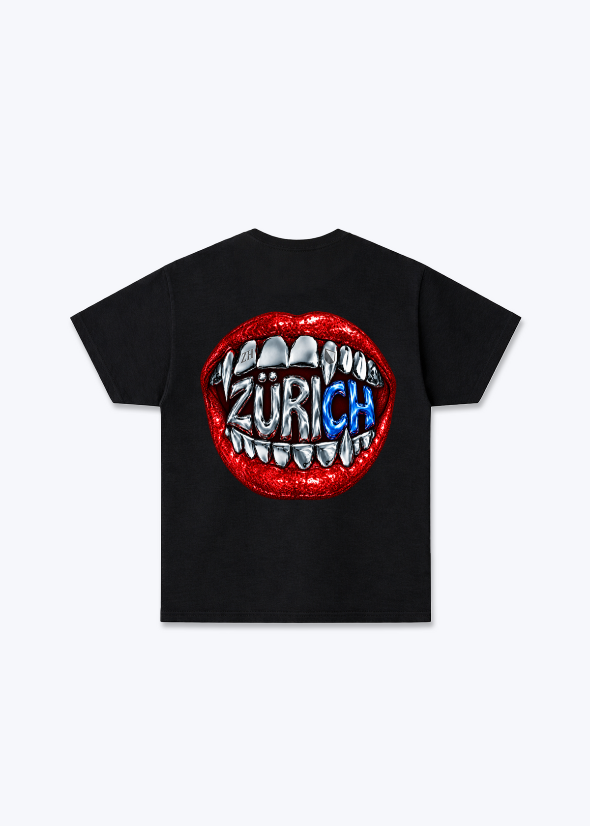 Zürich Lips Basic T-Shirt - Black Back (Designed)
