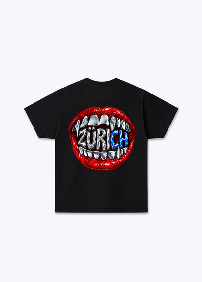 Zürich Lips Basic T-Shirt - Black Back (Designed)