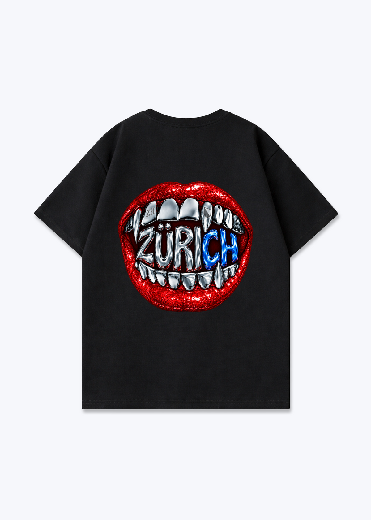 Zürich Lips Oversized T-Shirt - Black Back (Designed)