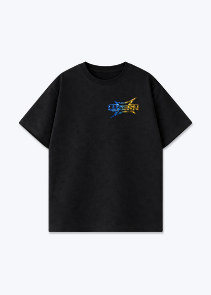Luzern Fade Oversized T-Shirt - Black Front (Designed)