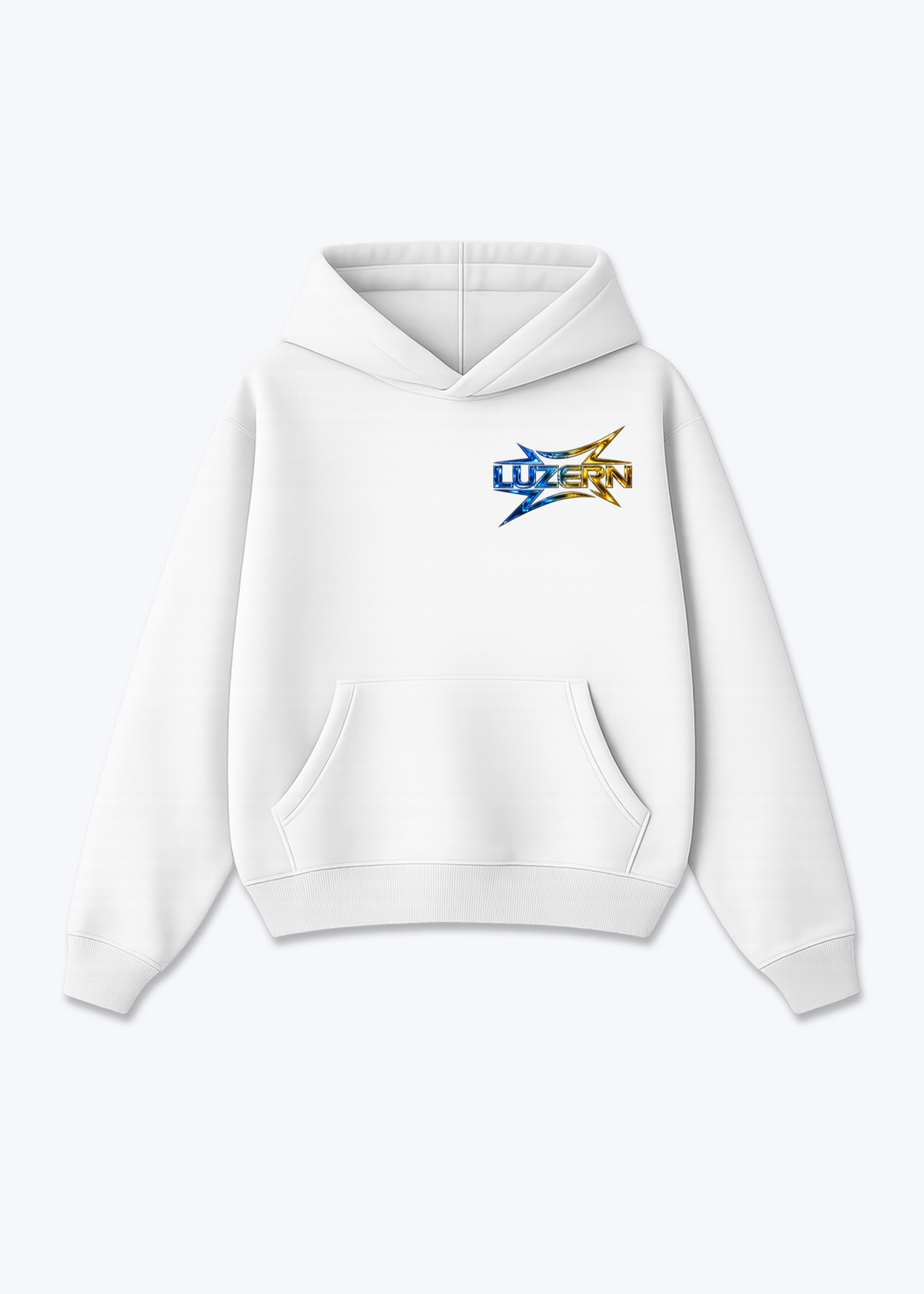 Luzern Fade Oversized Hoodie - White Front (Designed)