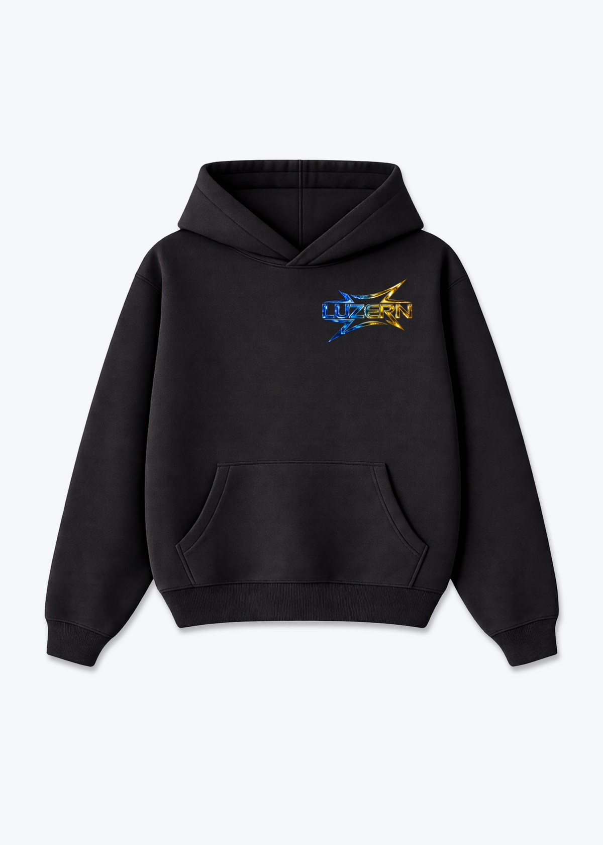 Luzern Fade Oversized Hoodie - Black Front (Designed)