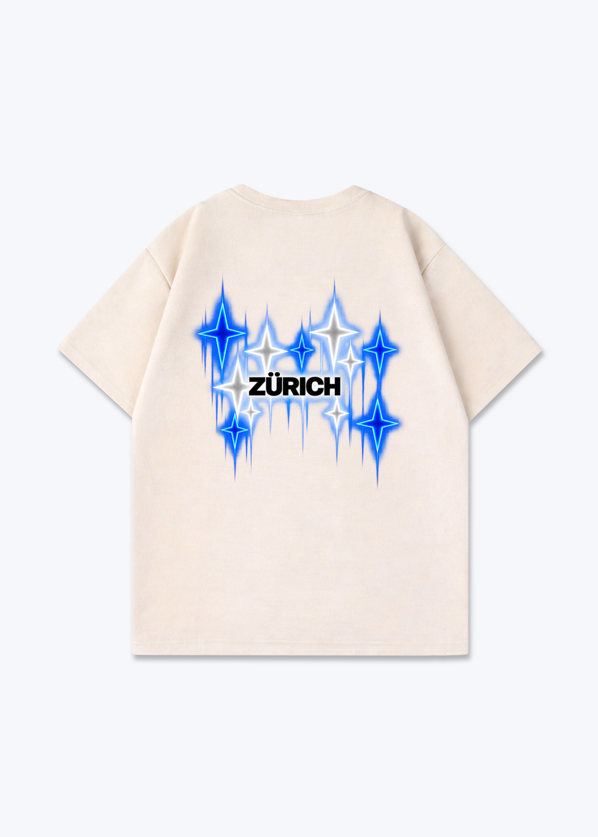 Zürich Fade Oversized T-Shirt - Beige Back (Designed)