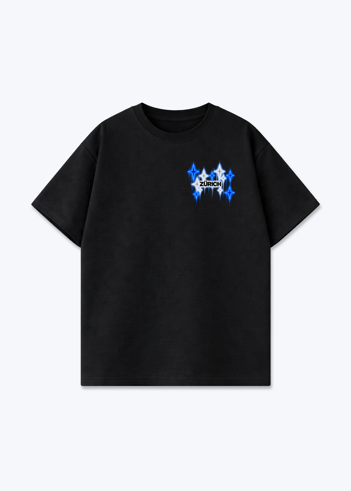 Zürich Fade Oversized T-Shirt - Black Front (Designed)