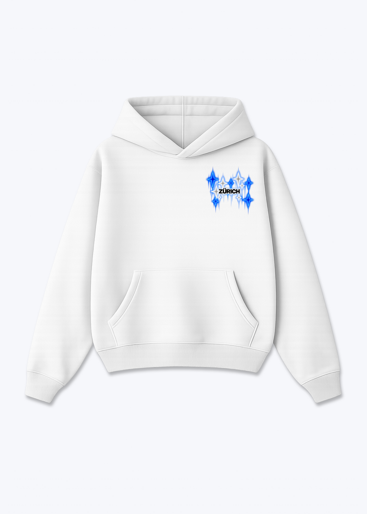 Zürich Fade Oversized Hoodie - White Front (Designed)