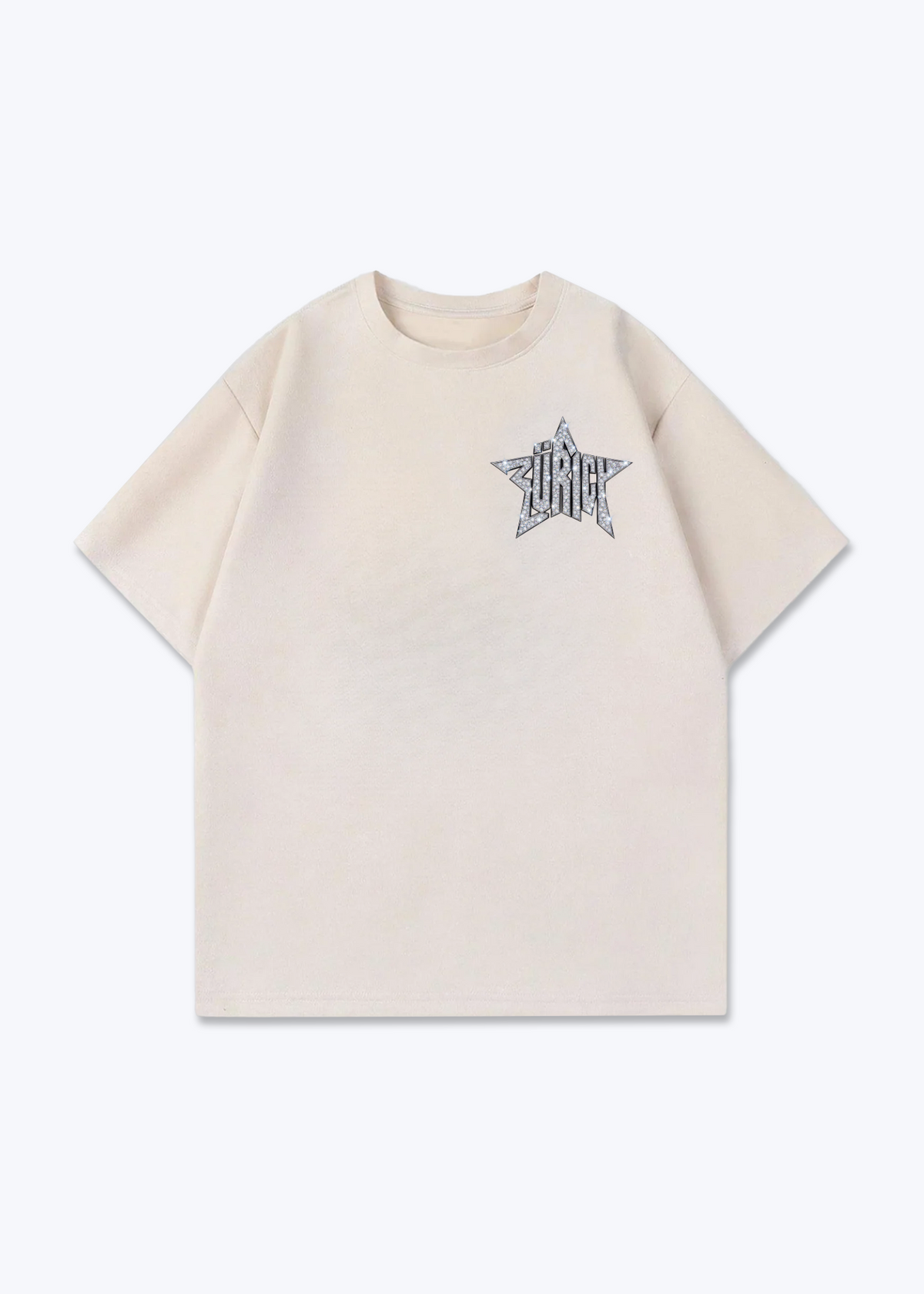 Zürich Iced Oversized T-Shirt - Beige Front (Designed)