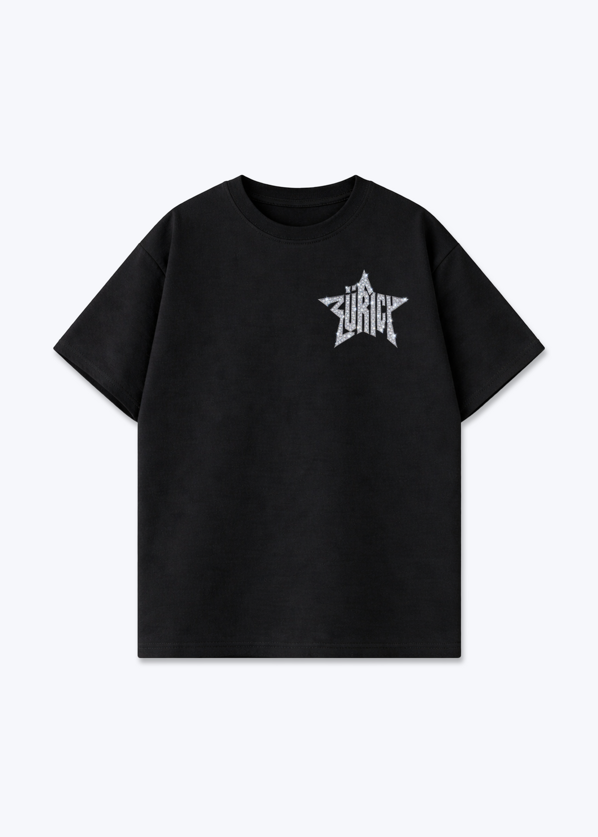 Zürich Iced Oversized T-Shirt - Black Front (Designed)