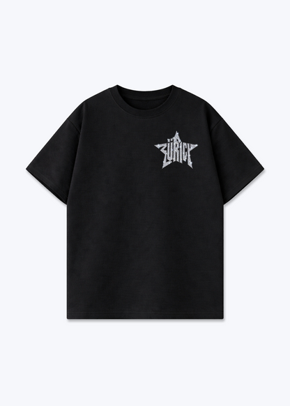 Zürich Iced Oversized T-Shirt - Black Front (Designed)