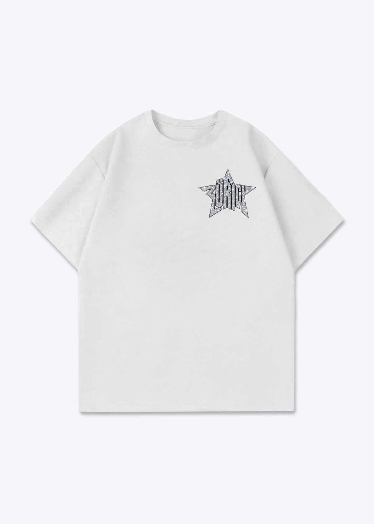 Zürich Iced Oversized T-Shirt - White Front (Designed)