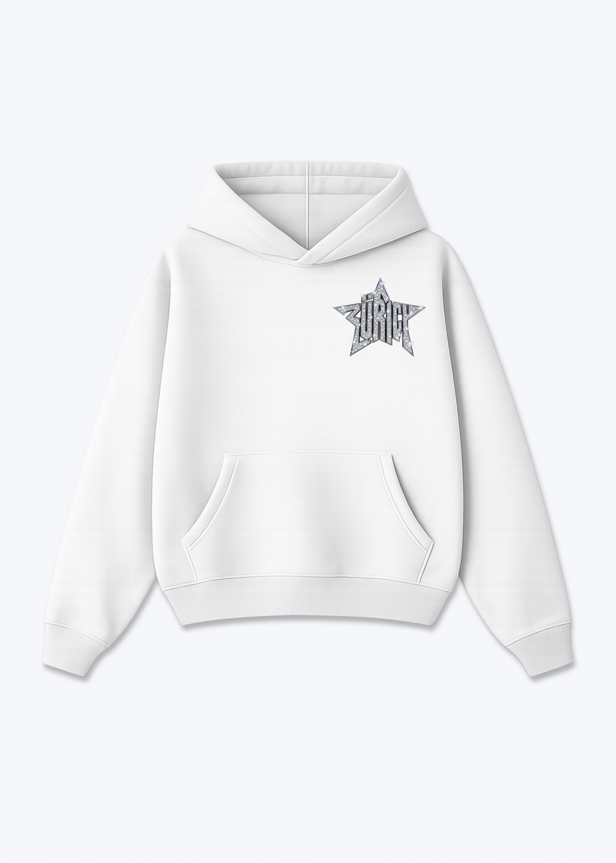 Zürich Iced Oversized Hoodie - White Front (Designed)