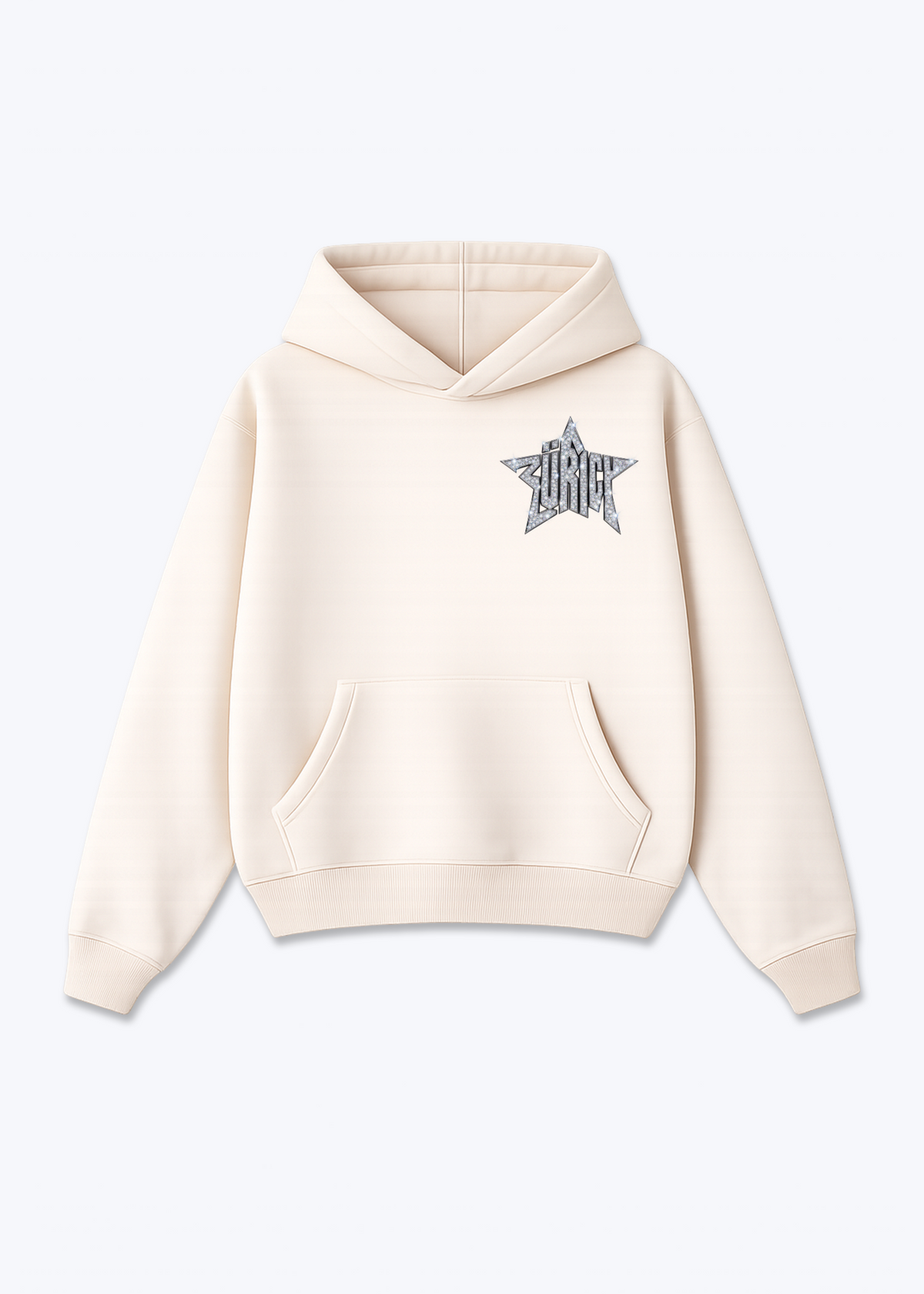 Zürich Iced Oversized Hoodie - Beige Front (Designed)