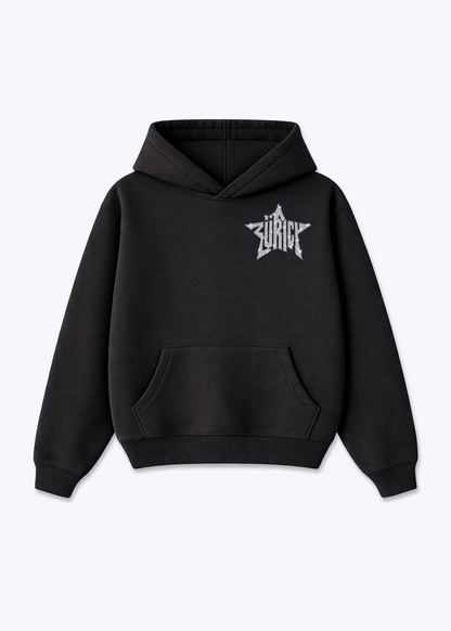 Zürich Iced Oversized Hoodie - Black Front (Designed)