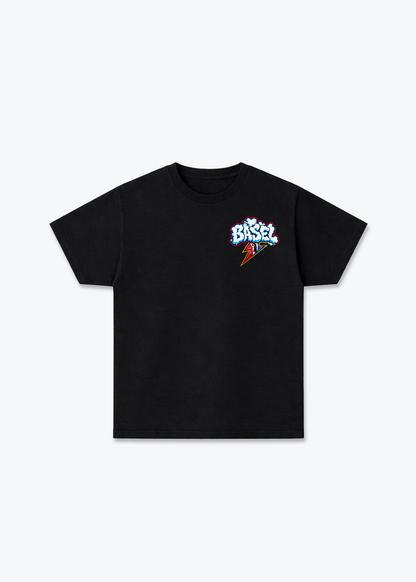 Basel Cloud Basic T-Shirt - Black Front (Designed)