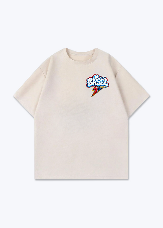 Basel Cloud Oversized T-Shirt - Beige Front (Designed)