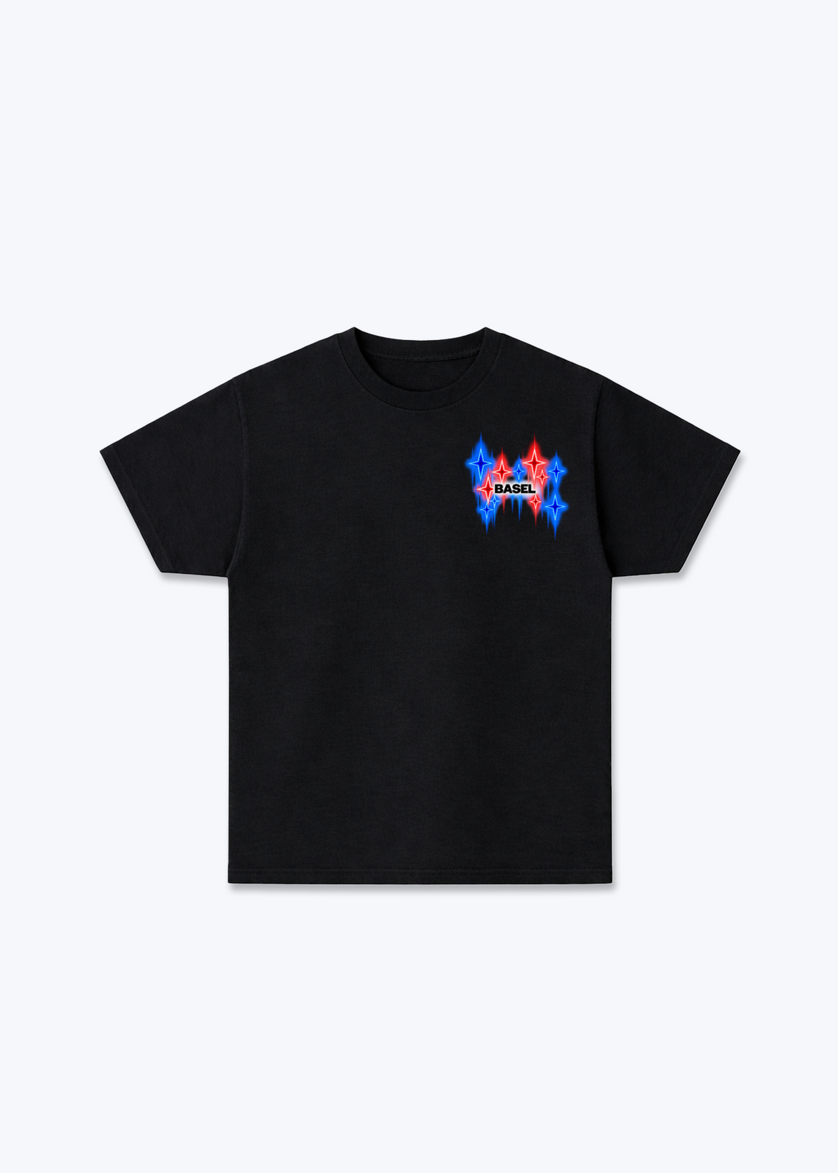 Basel Fade Basic T-Shirt - Black Front (Designed)