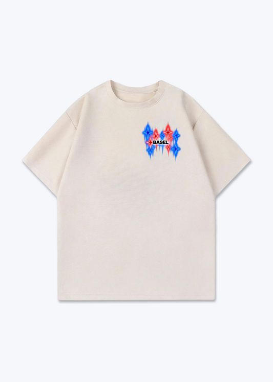 Basel Fade Oversized T-Shirt - Beige Front (Designed)