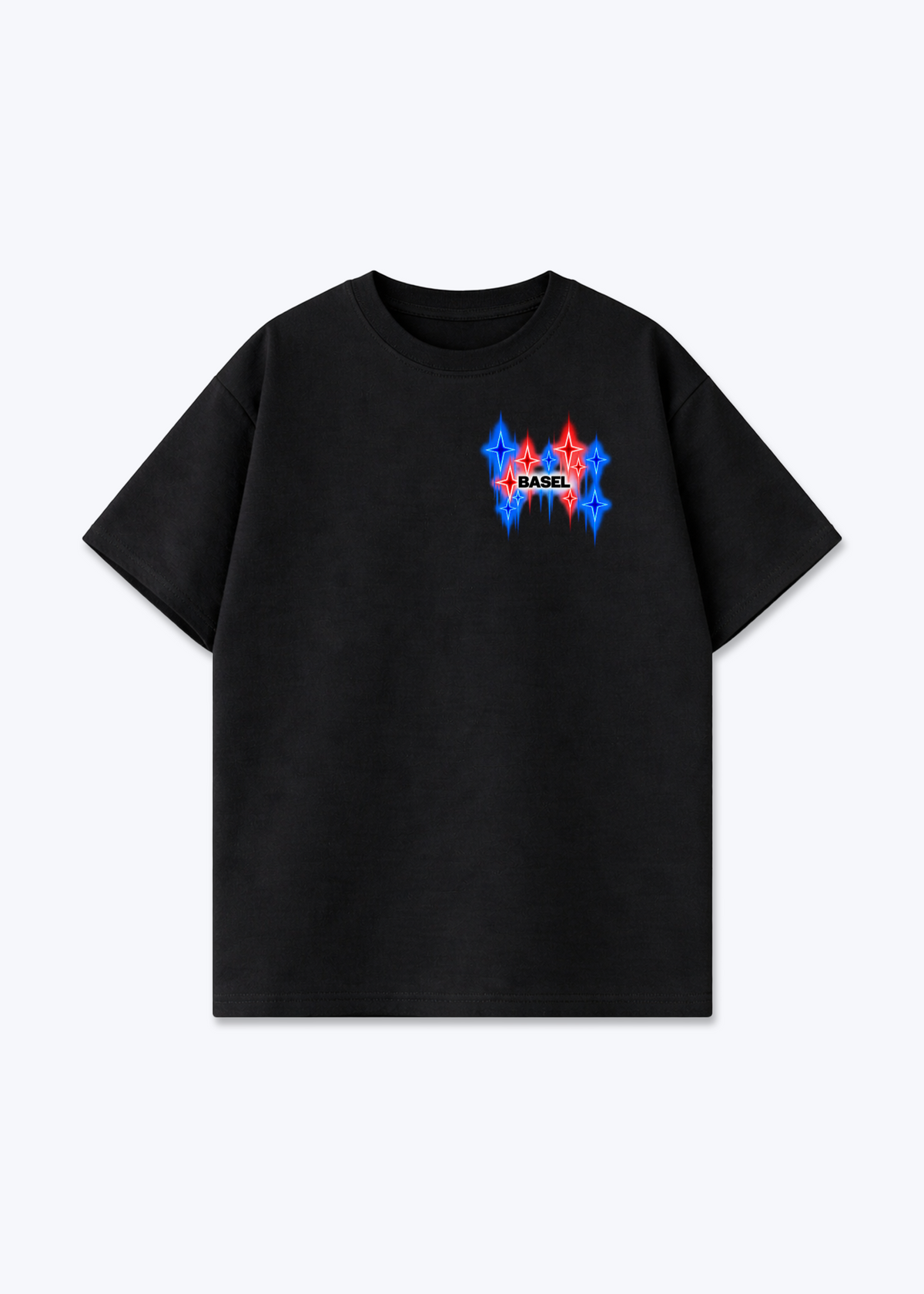 Basel Fade Oversized T-Shirt - Black Front (Designed)