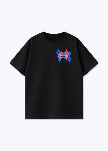 Basel Fade Oversized T-Shirt - Black Front (Designed)