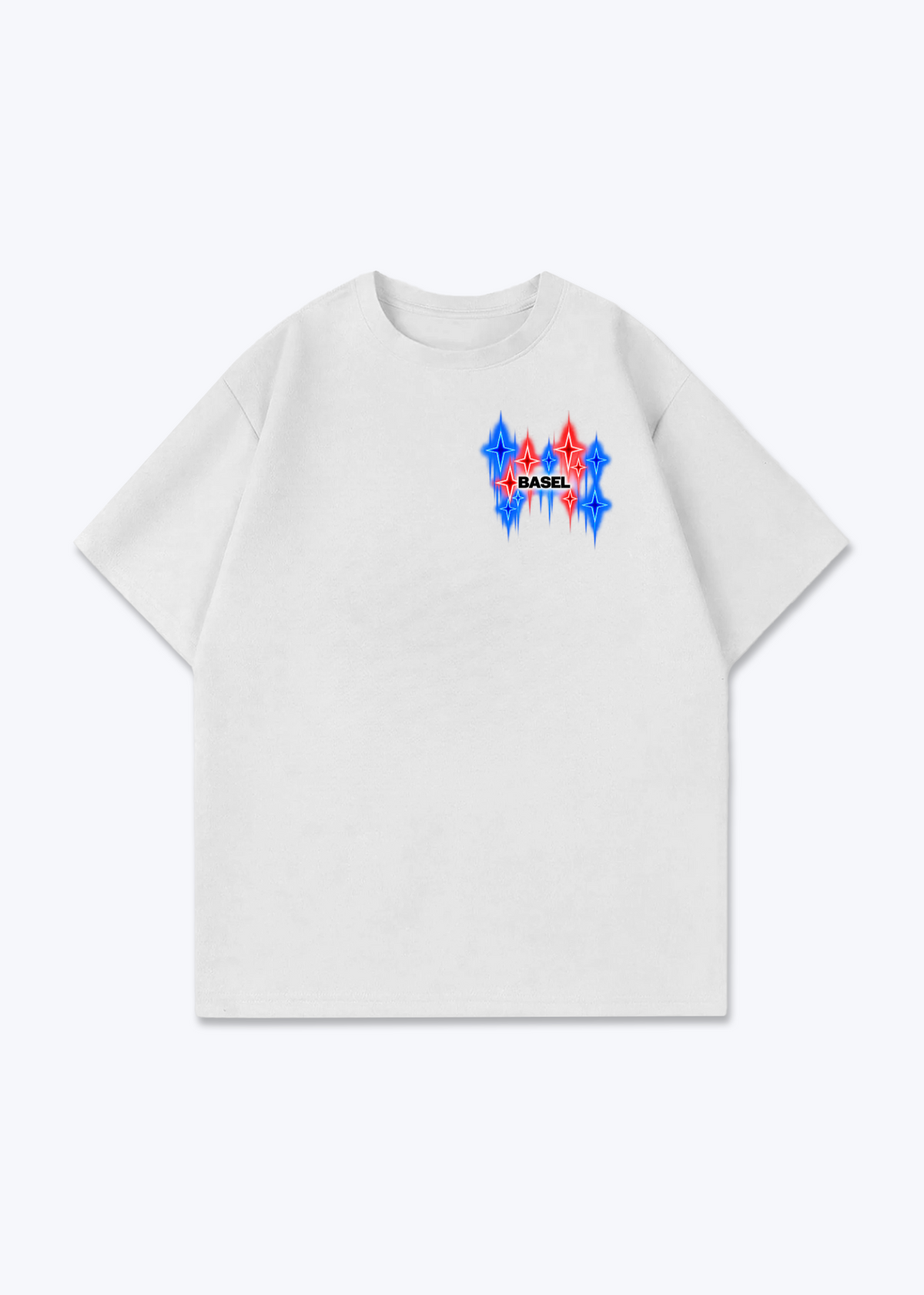 Basel Fade Oversized T-Shirt - White Front (Designed)