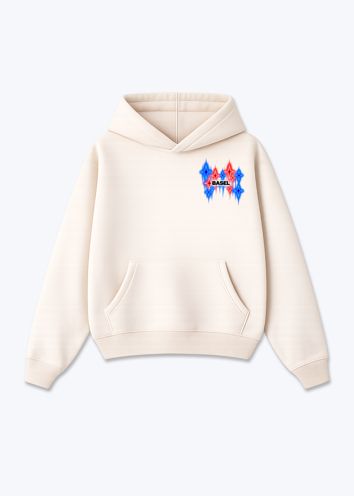 Basel Fade Oversized Hoodie - Beige Front (Designed)