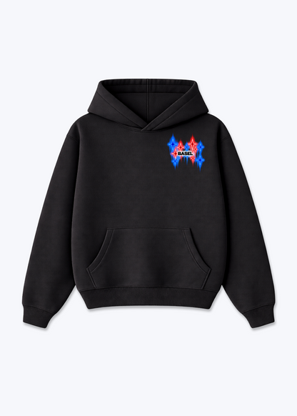 Basel Fade Oversized Hoodie - Black Front (Designed)