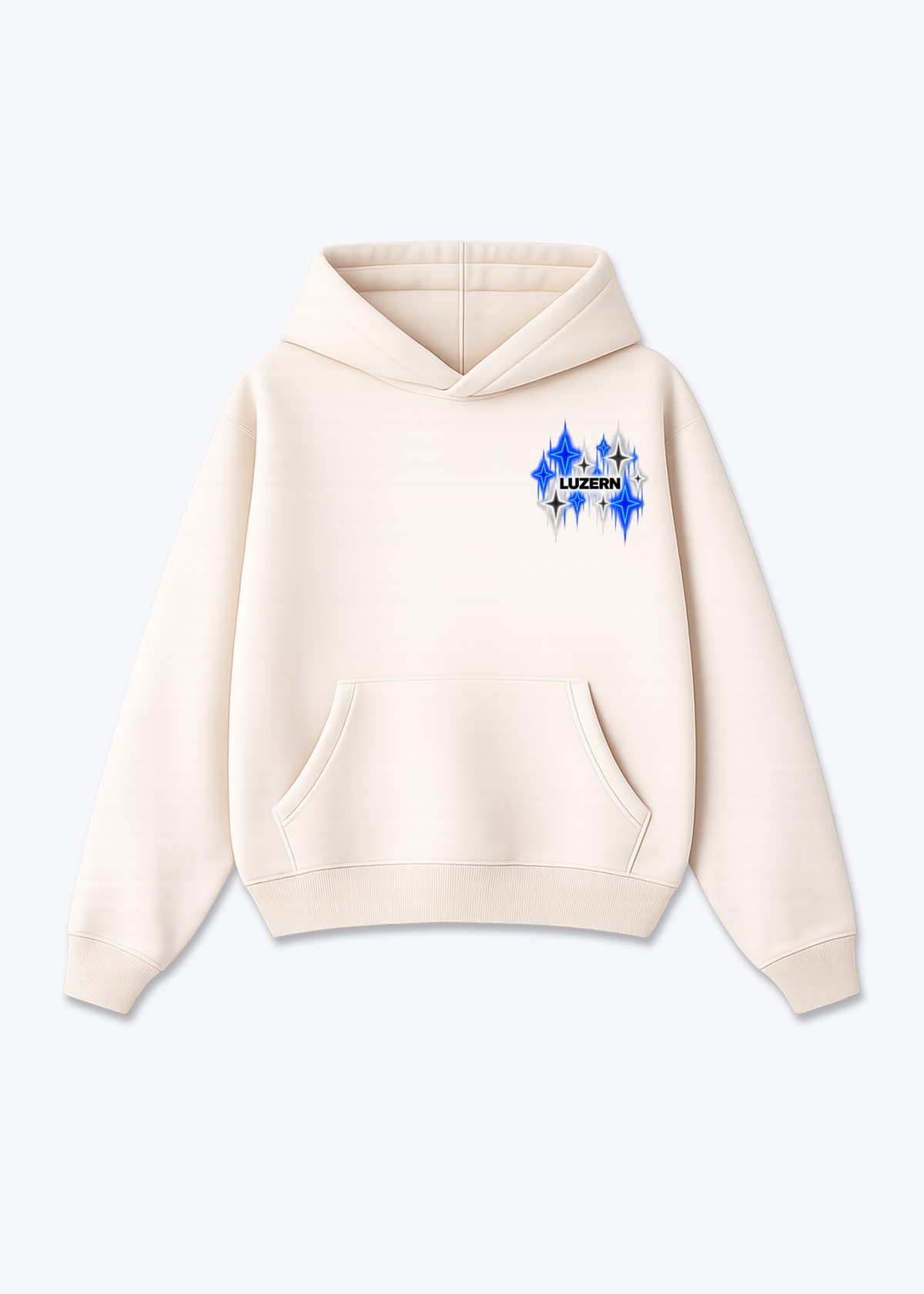 Luzern Stars Oversized Hoodie - Beige Front (Designed)