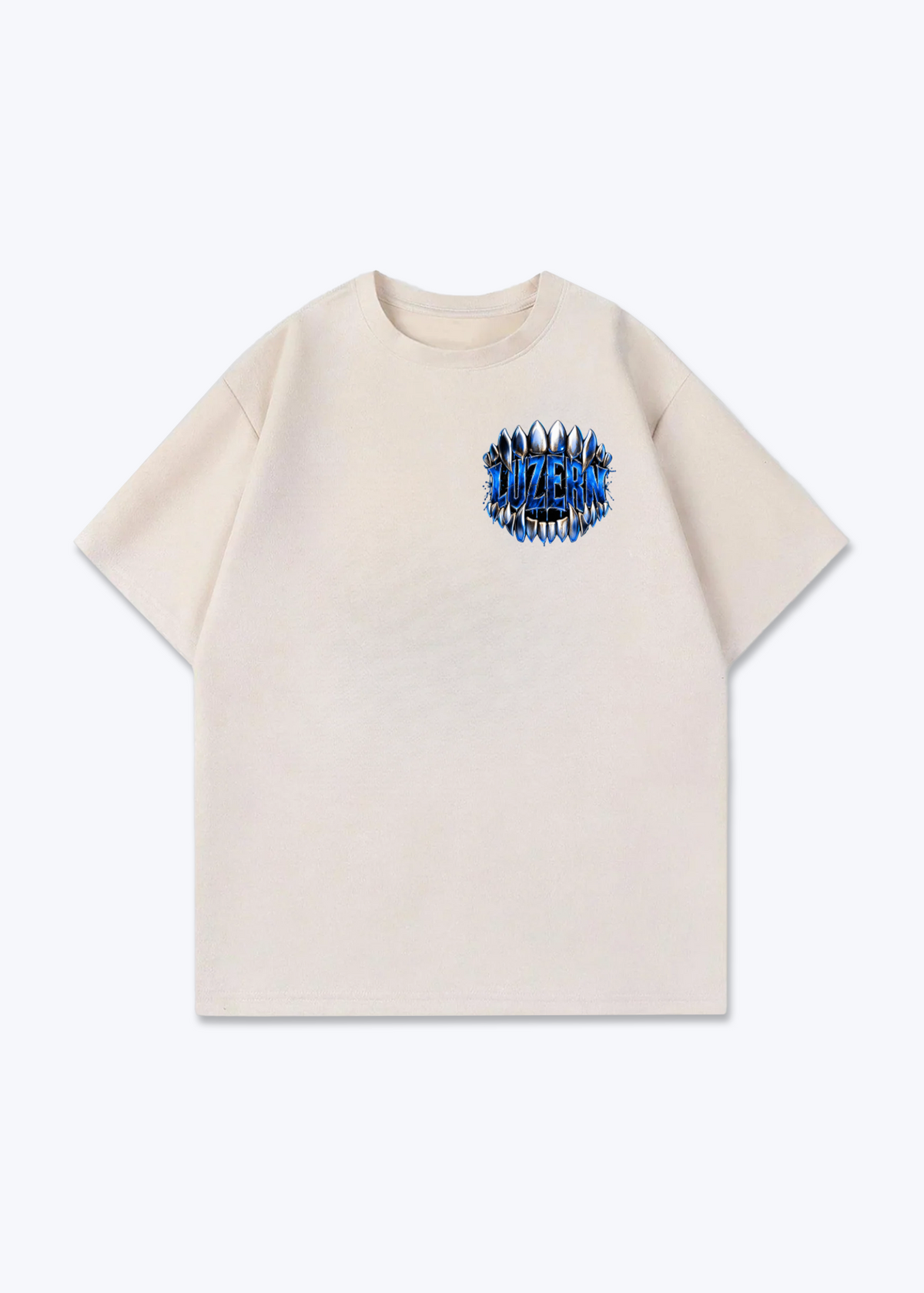 Luzern Bite Oversized T-Shirt - Beige Front (Designed)