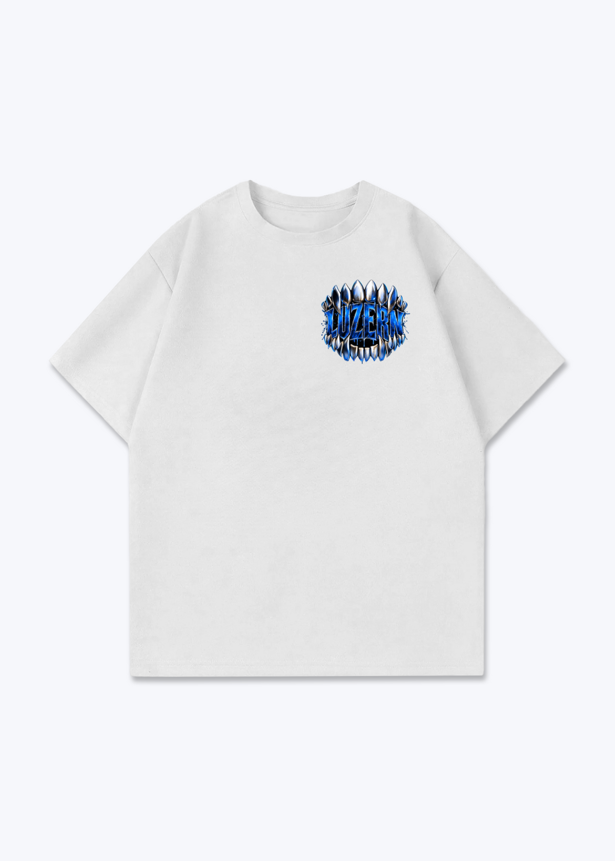 Luzern Bite Oversized T-Shirt - White Front (Designed)