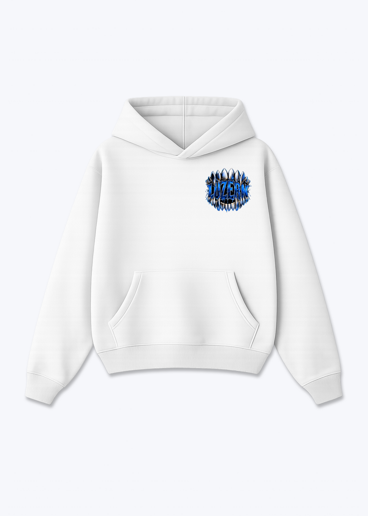Luzern Bite Oversized Hoodie - White Front (Designed)