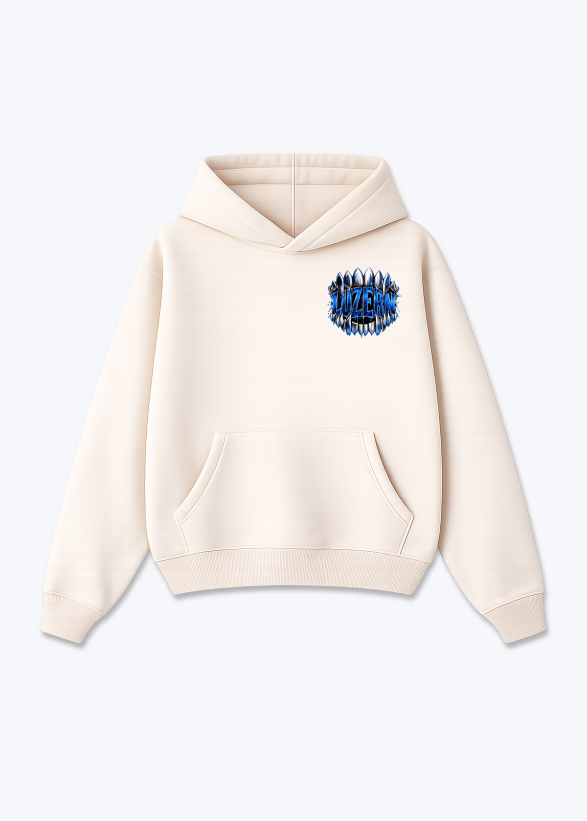 Luzern Bite Oversized Hoodie - Beige Front (Designed)