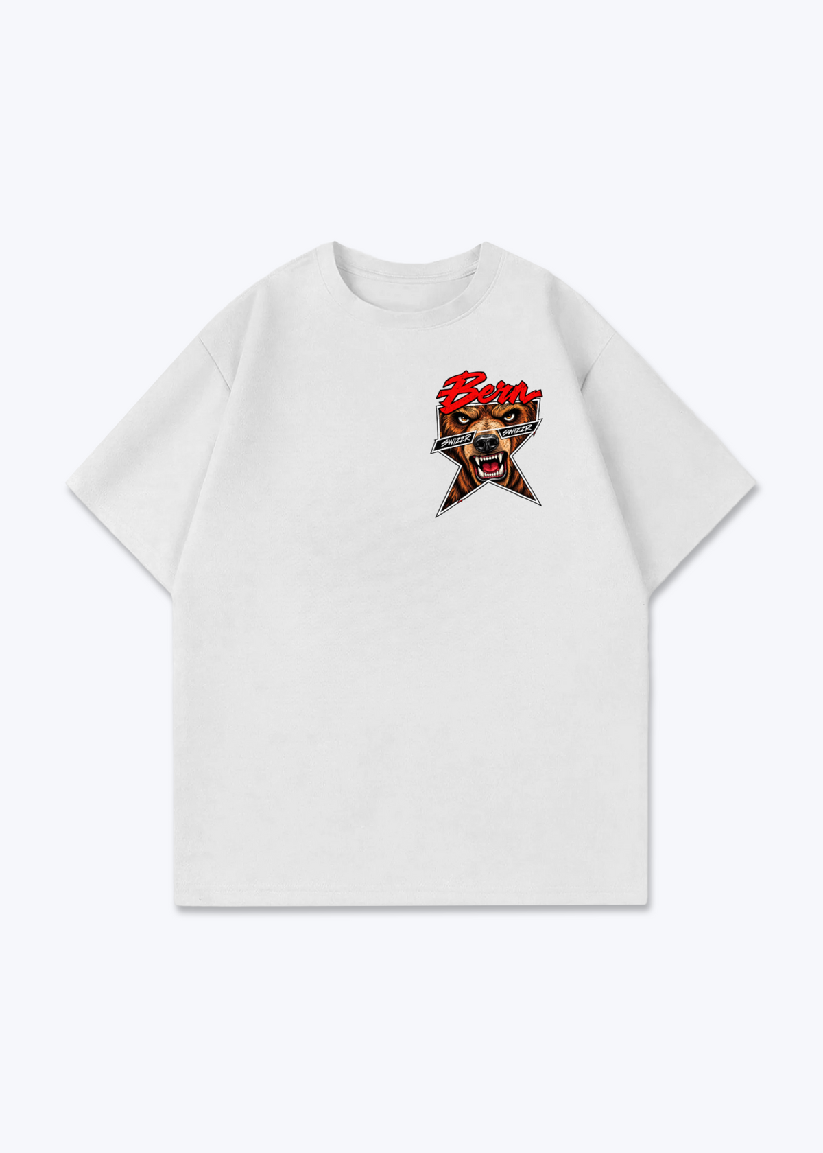 Bern Comic Oversized T-Shirt - White Front (Designed)