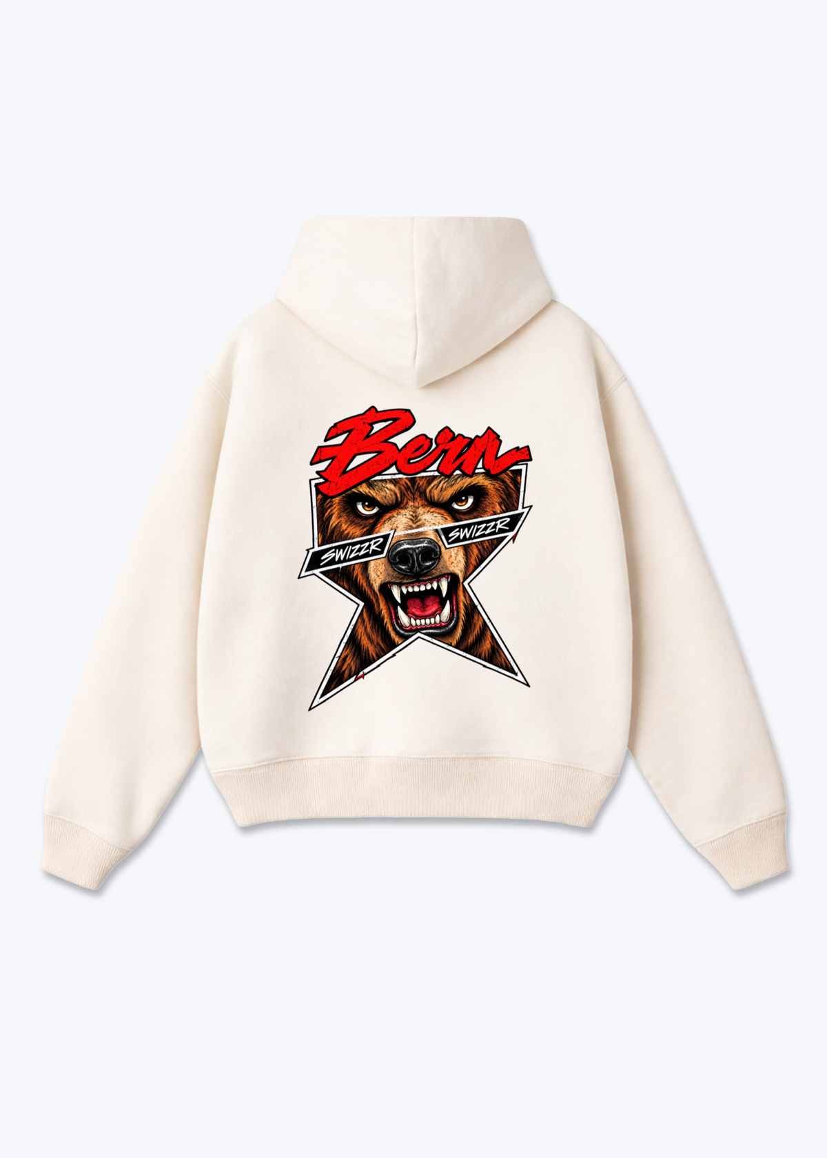 Bern Comic Oversized Hoodie - Beige Back (Designed)