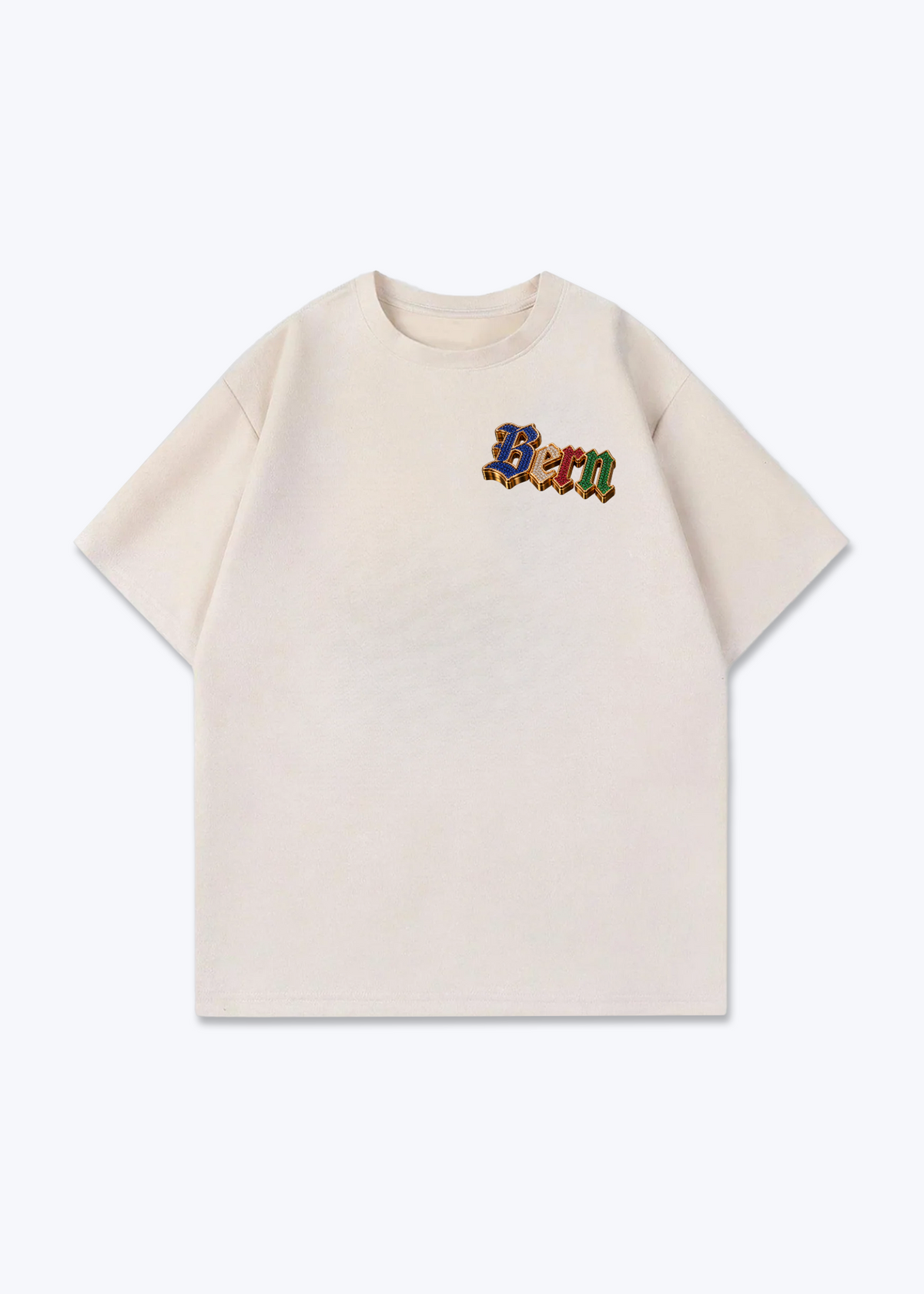 Bern Diamonds Oversized T-Shirt - Beige Front (Designed)