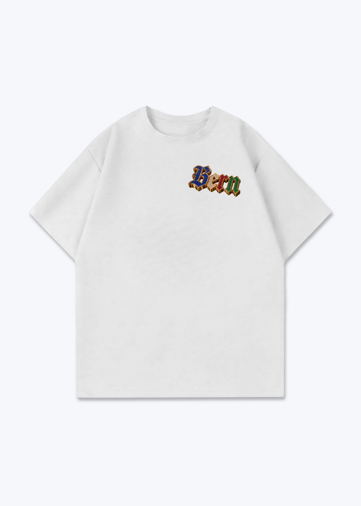Bern Diamonds Oversized T-Shirt - White Front (Designed)