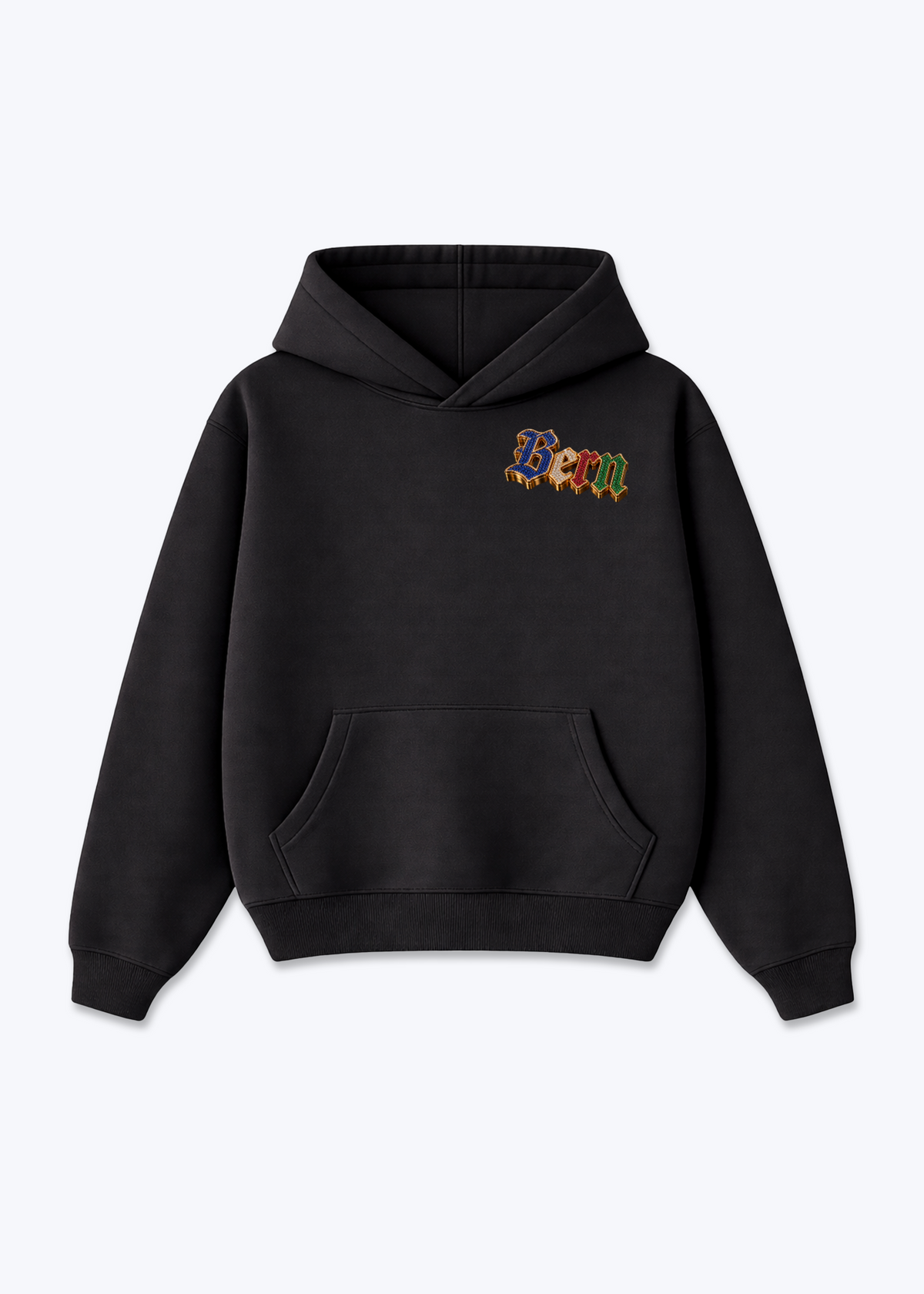 Bern Diamonds Oversized Hoodie - Black Front (Designed)