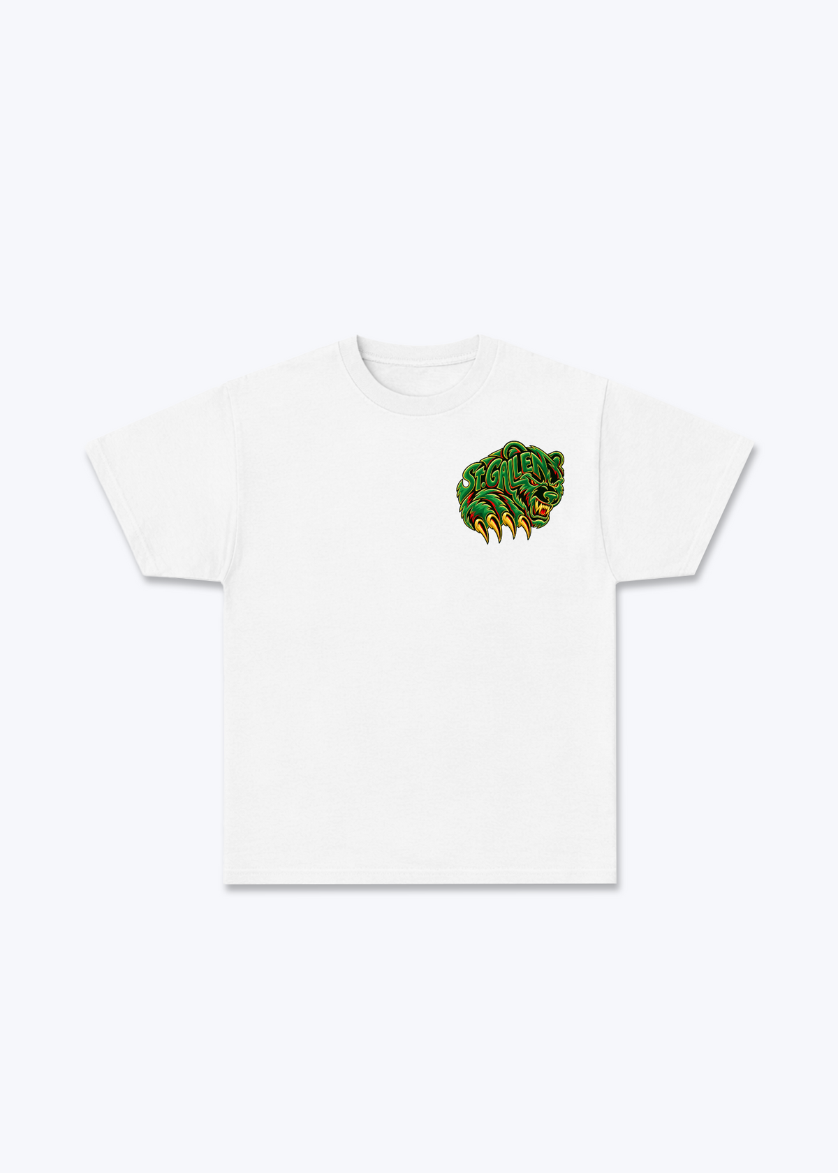 St.Gallen Grizzly Basic T-Shirt - White Front (Designed)