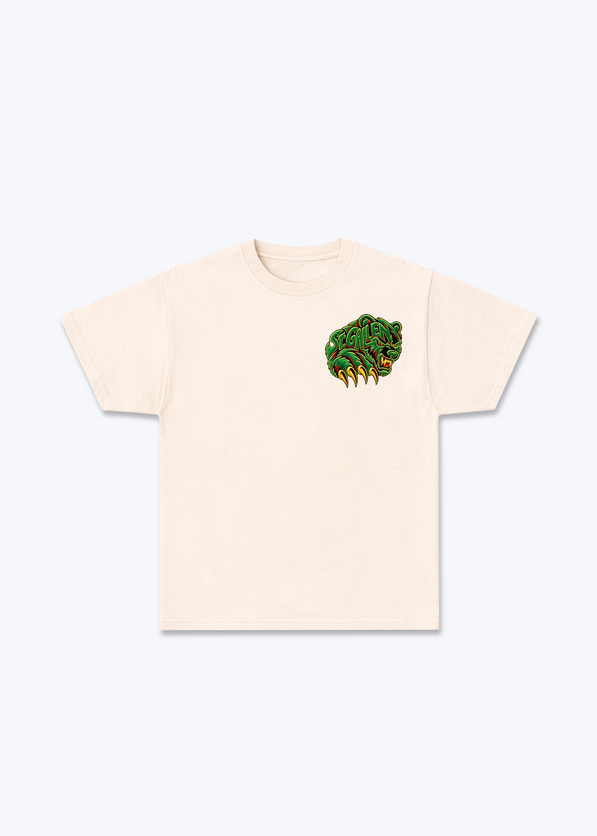 St.Gallen Grizzly Basic T-Shirt - Beige Front (Designed)