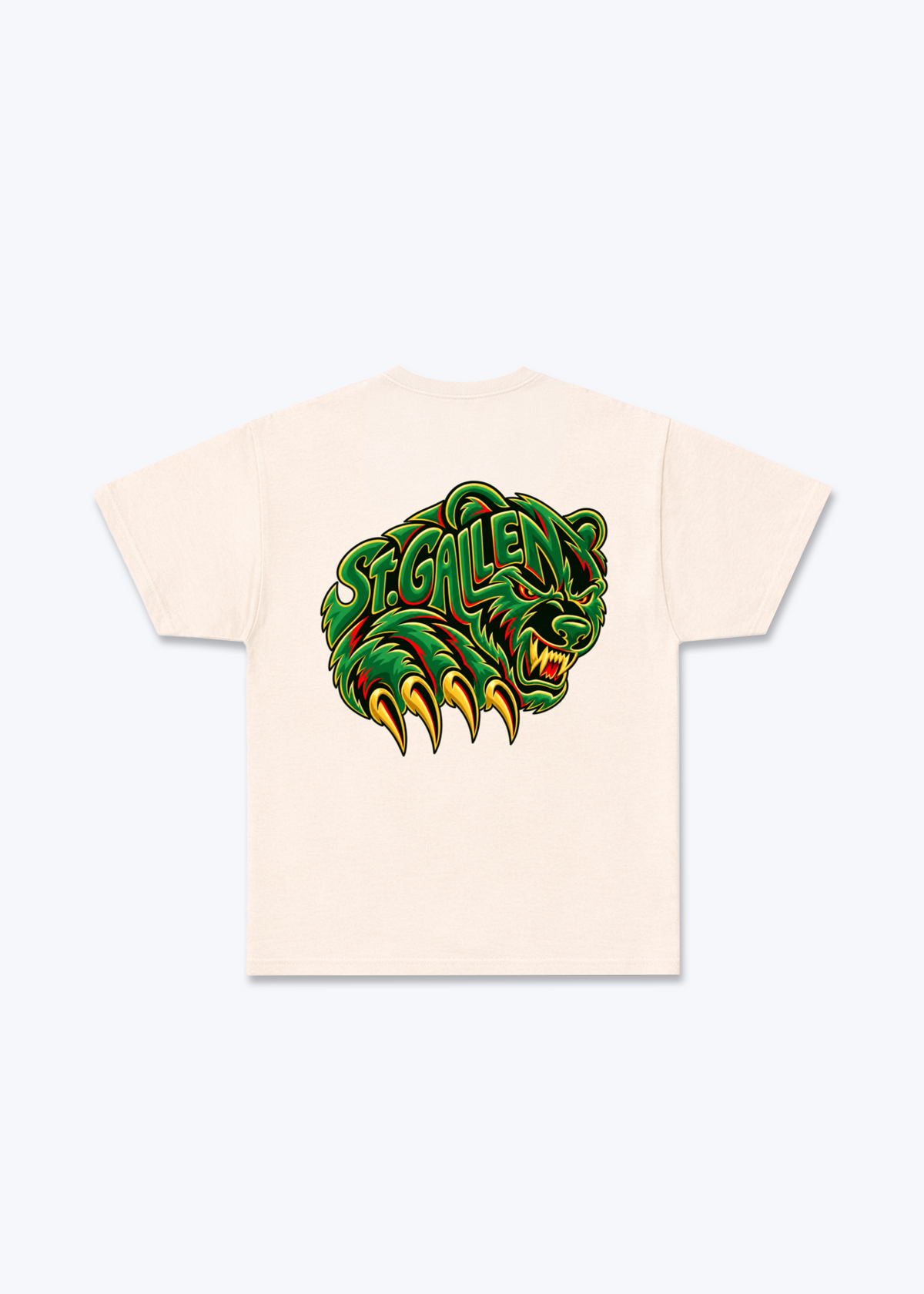 St.Gallen Grizzly Basic T-Shirt - Beige Back (Designed)