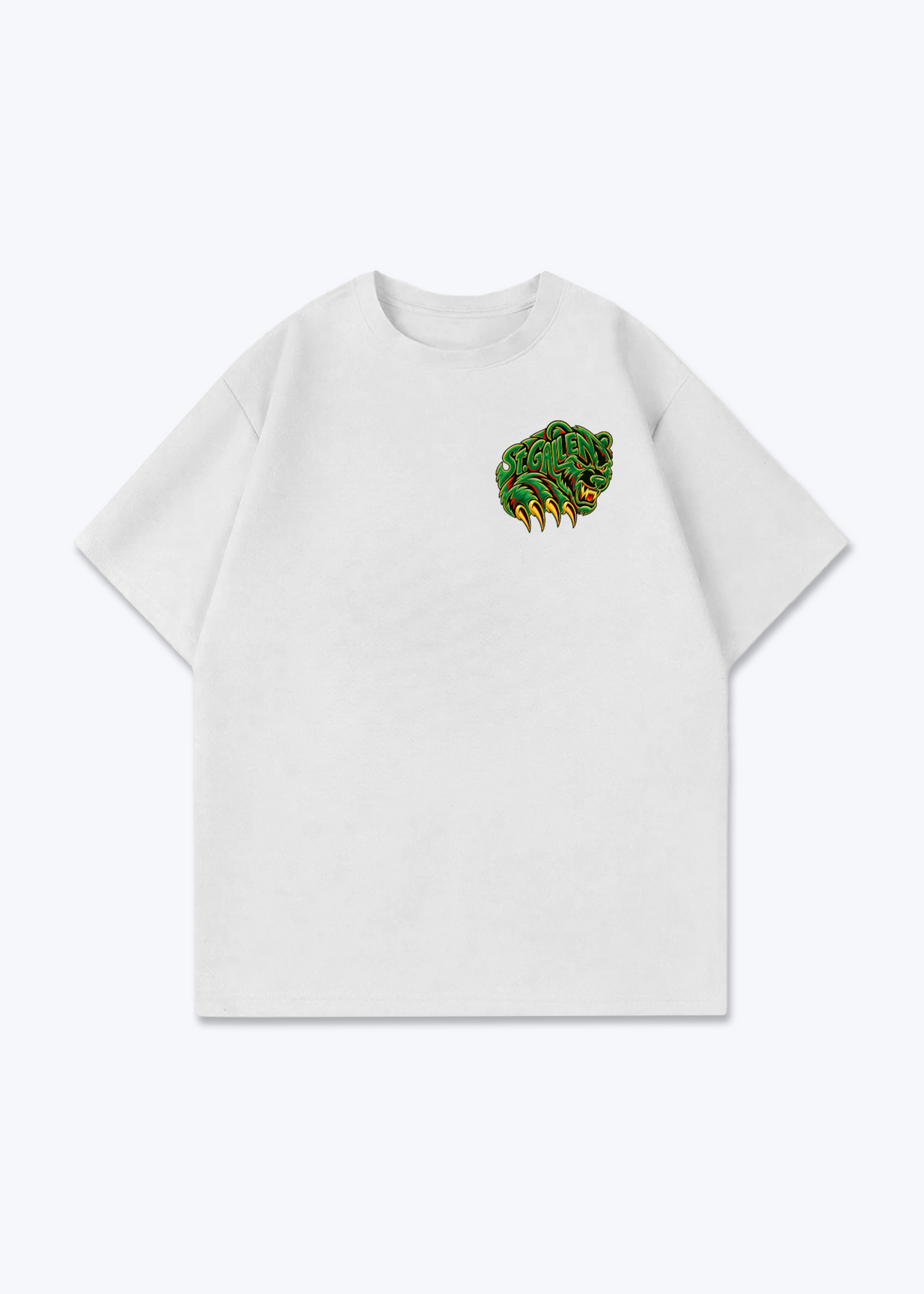 St.Gallen Grizzly Oversized T-Shirt - White Front (Designed)