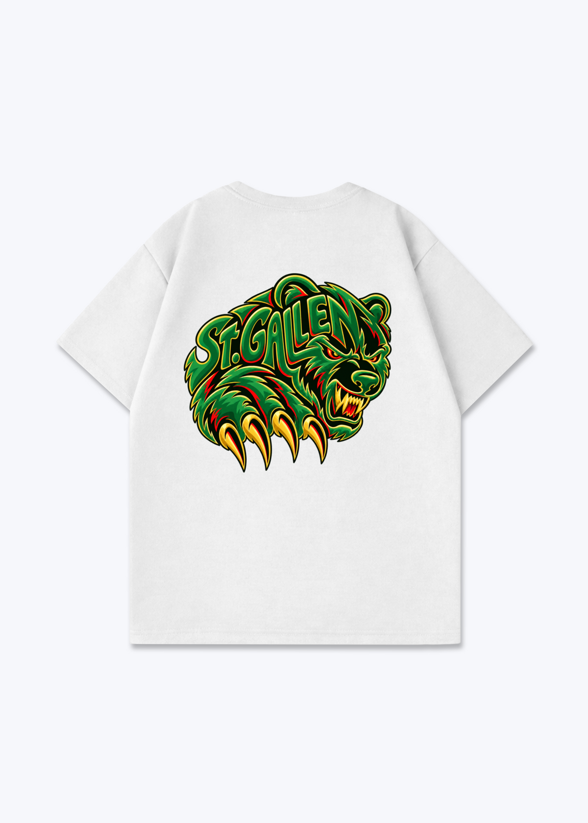 St.Gallen Grizzly Oversized T-Shirt - White Back (Designed)