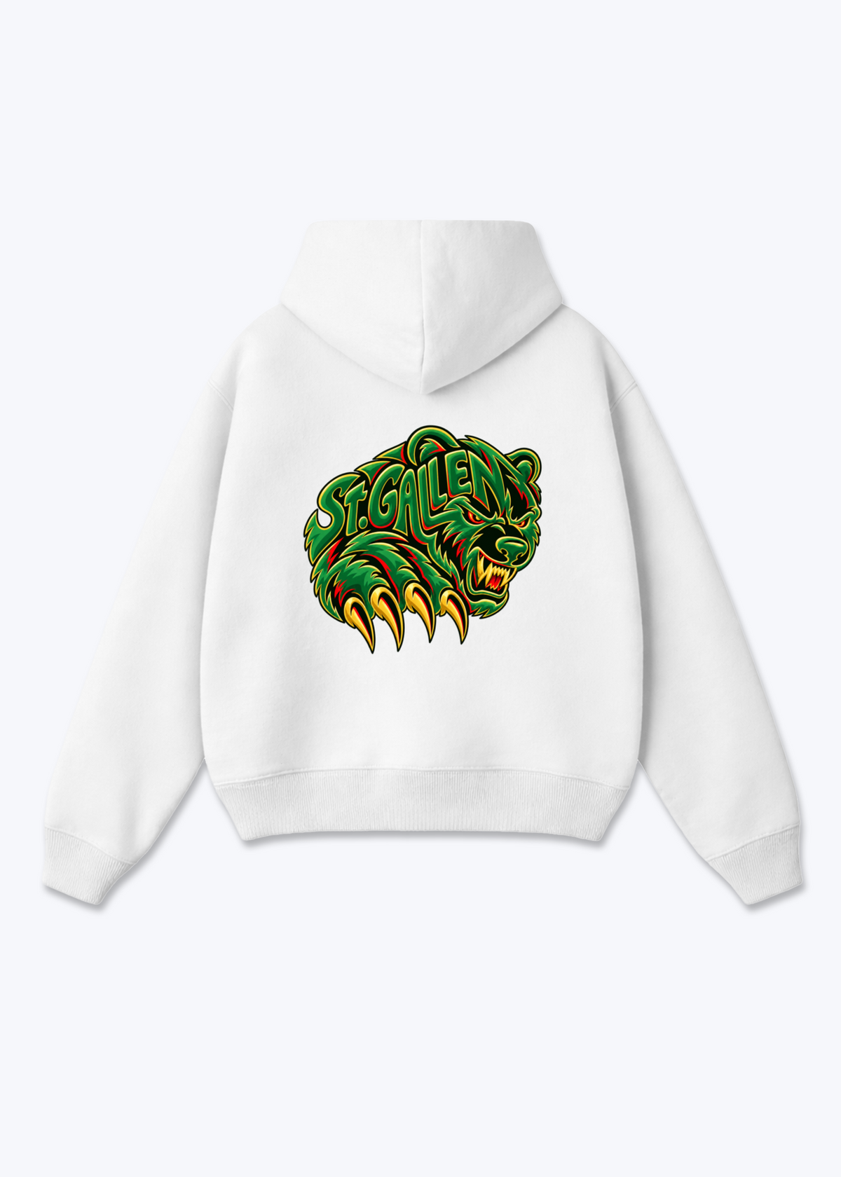St.Gallen Grizzly Oversized Hoodie - White Back (Designed)