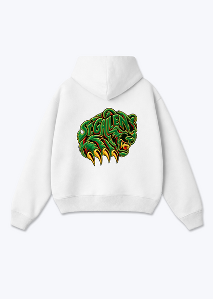 St.Gallen Grizzly Oversized Hoodie - White Back (Designed)