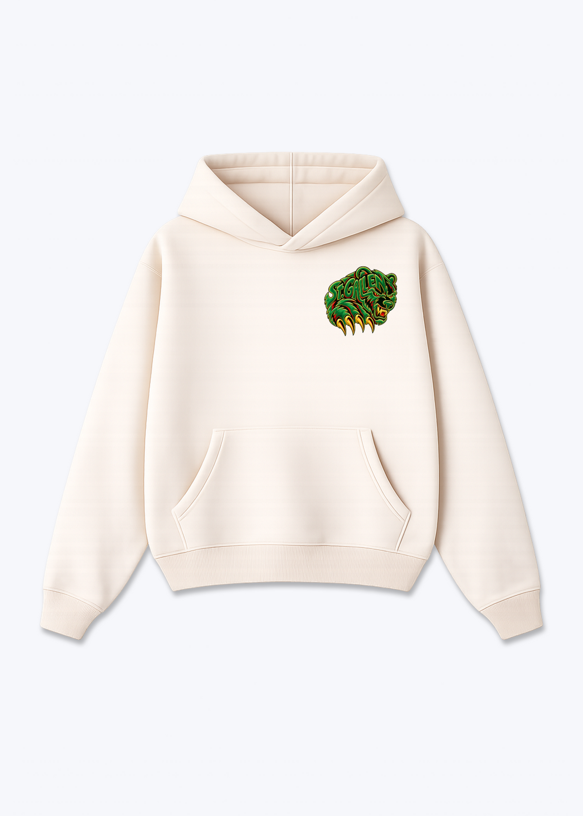 St.Gallen Grizzly Oversized Hoodie - Beige Front (Designed)