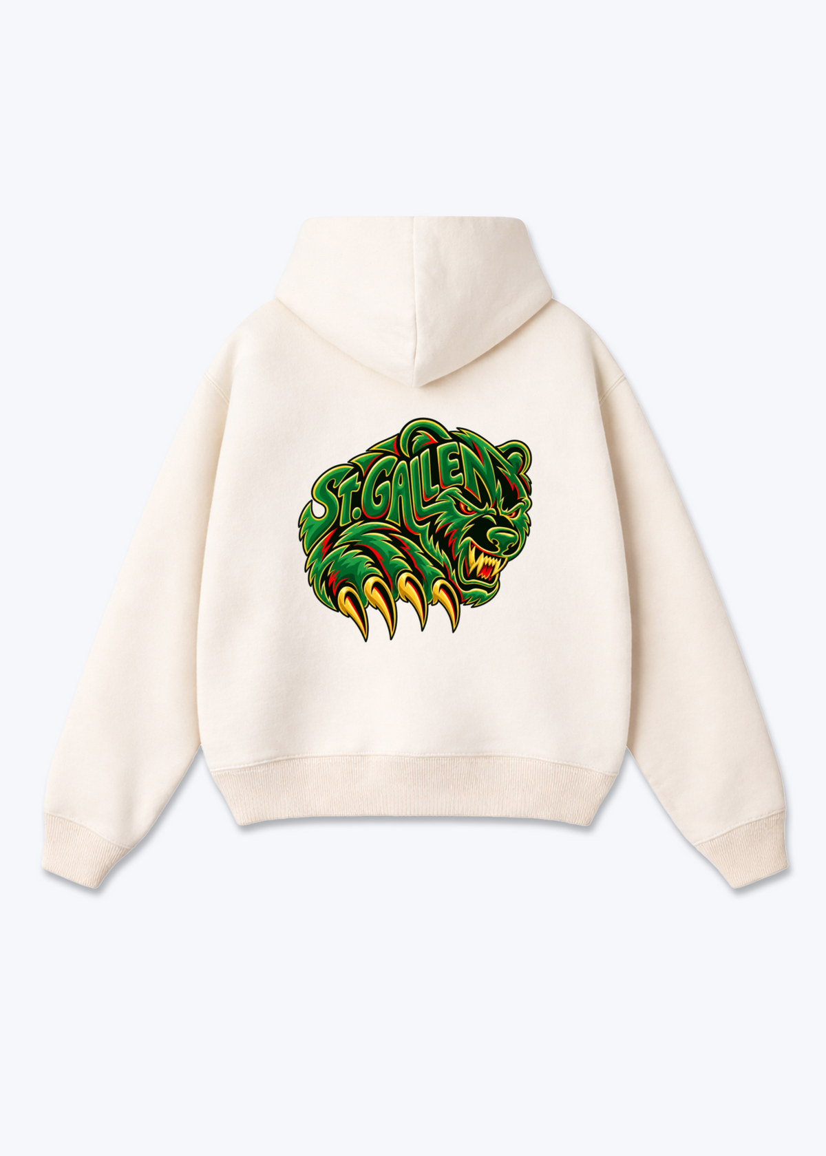 St.Gallen Grizzly Oversized Hoodie - Beige Back (Designed)