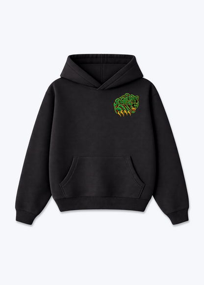 St.Gallen Grizzly Oversized Hoodie - Black Front (Designed)