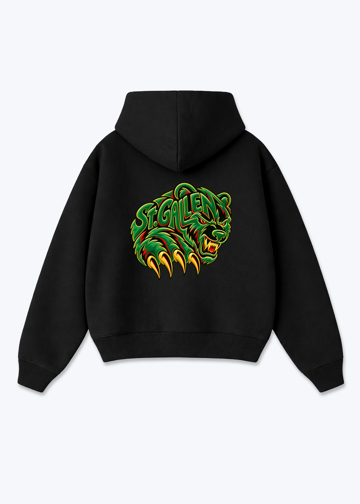 St.Gallen Grizzly Oversized Hoodie - Black Back (Designed)
