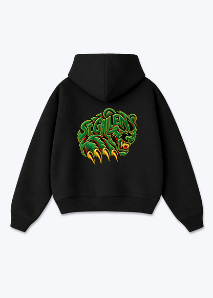 St.Gallen Grizzly Oversized Hoodie - Black Back (Designed)