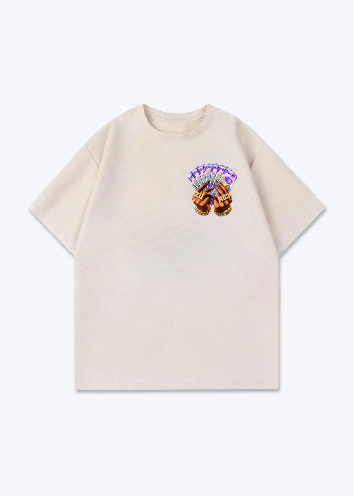 Zürich Franc Oversized T-Shirt - Beige Front (Designed)