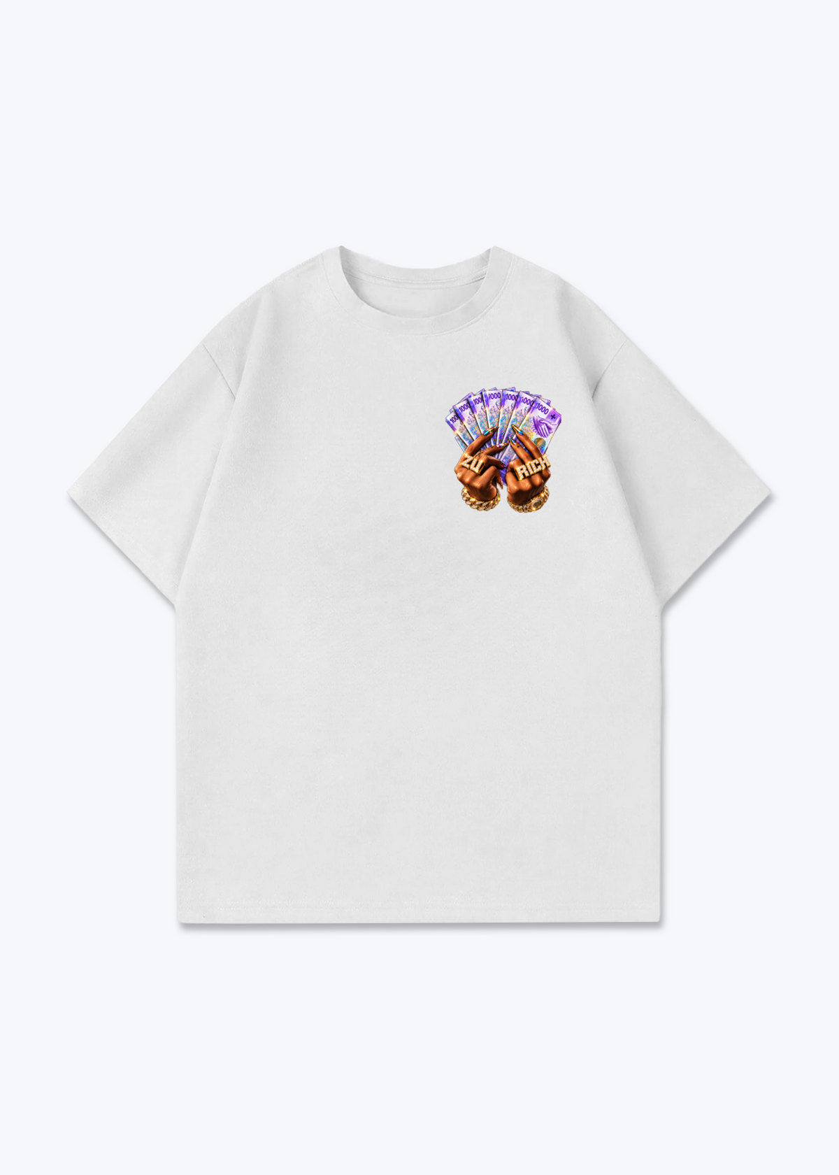 Zürich Franc Oversized T-Shirt - White Front (Designed)
