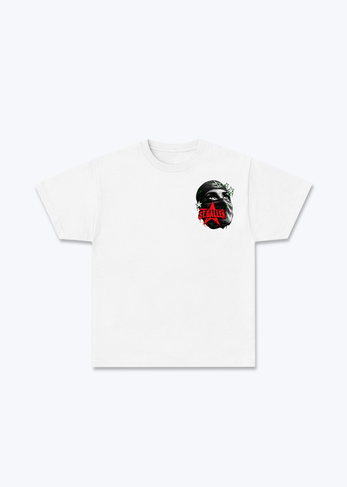 St.Gallen Mask Basic T-Shirt - White Front (Designed)